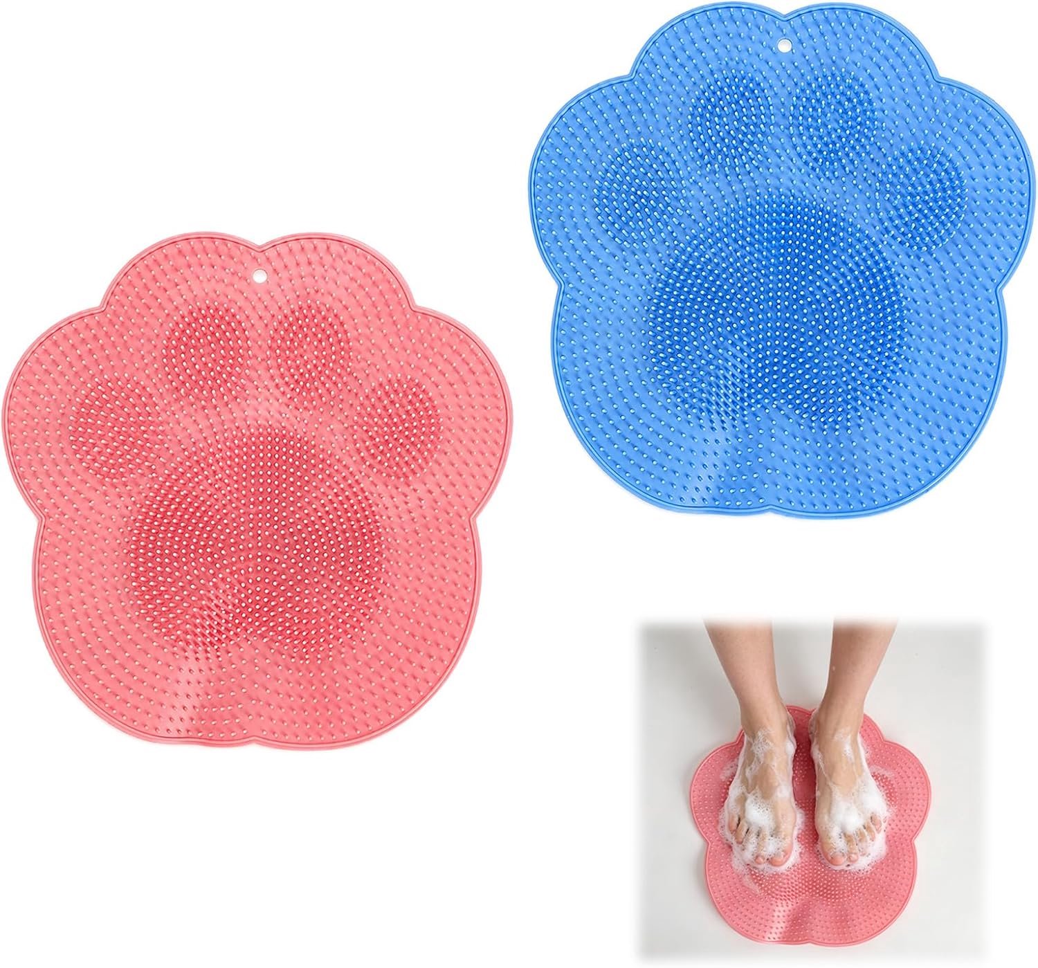 Voetborstel voor de douche - 30x30 cm - zacht PVA - massagepad met zuignappen - ShopVlot