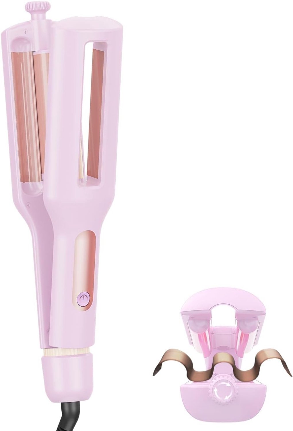 Verstelbare Krultang - Roze - 4-in-1 - Voor Golvend Haar en Beach Waves