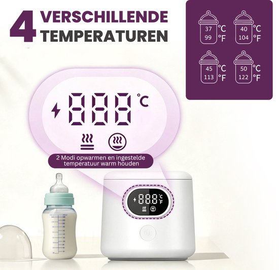 Moens Draagbare Flessenwarmer – Draadloze Flessenwarmer voor Onderweg – USB Oplaadbaar – Inclusief 3 Adapters & USB – BPA-vrij — afbeelding 5