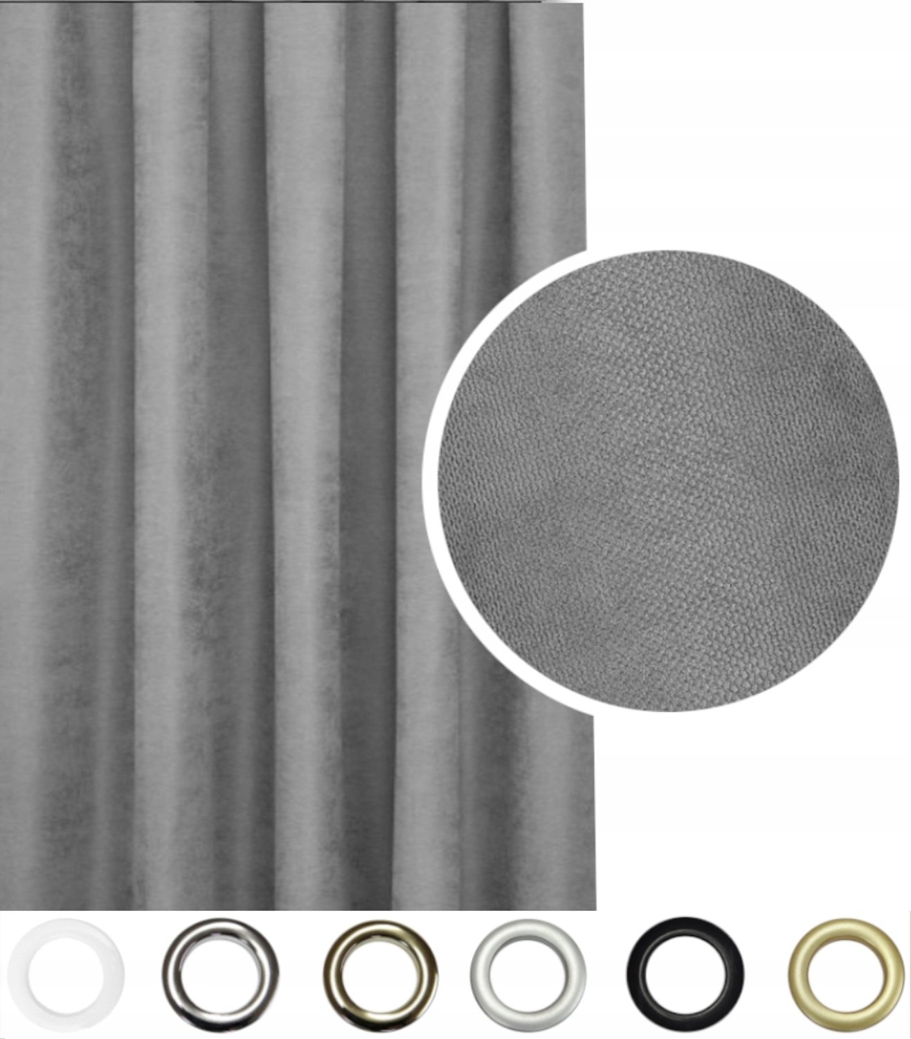 PRESTIQUA EFE Gordijn 180x330cm - Verduisterend, Zacht Velours, Grijs