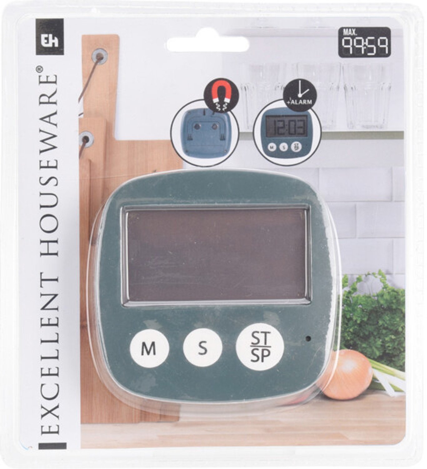 EH Excellent Houseware - Elektronische keukentimer - petrol