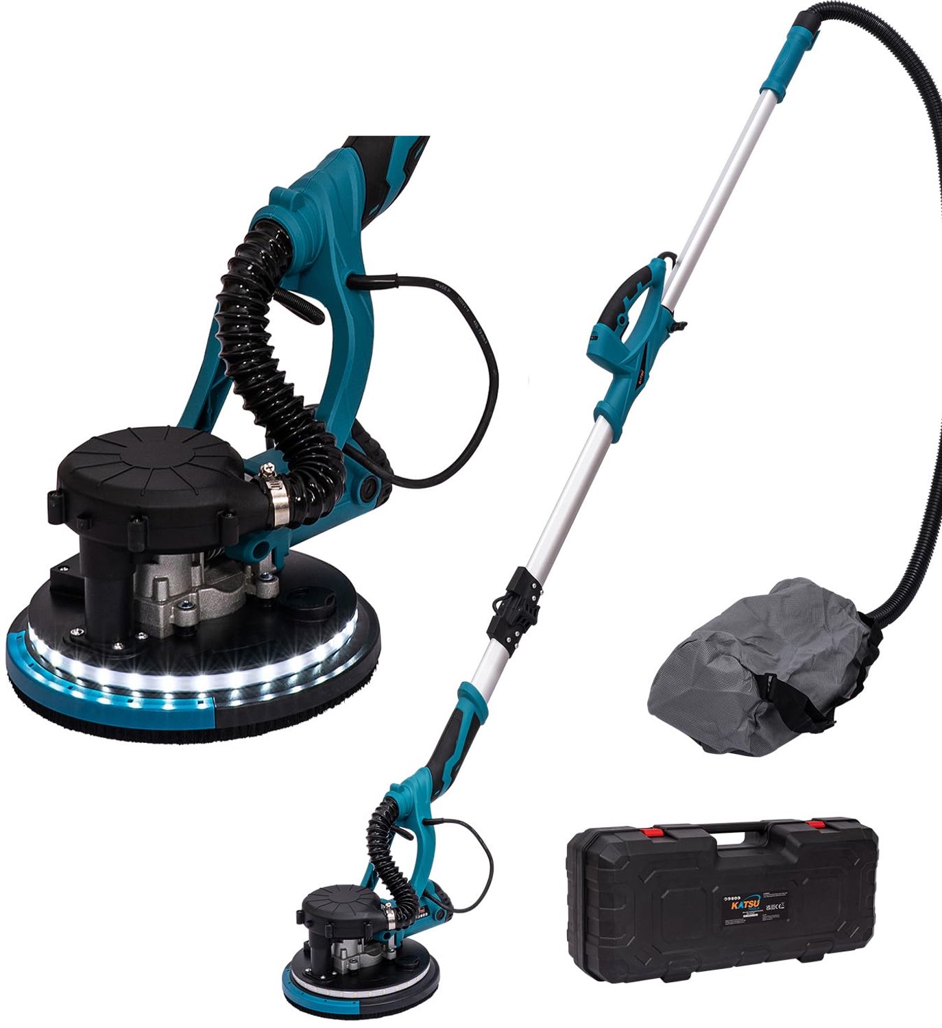Droogbouwslijper Elektrisch - 800 W Vermogen - 225 mm Schijfdiameter - Variabele Snelheid - Met Stofafzuiging - Voor Muren En Plafonds
