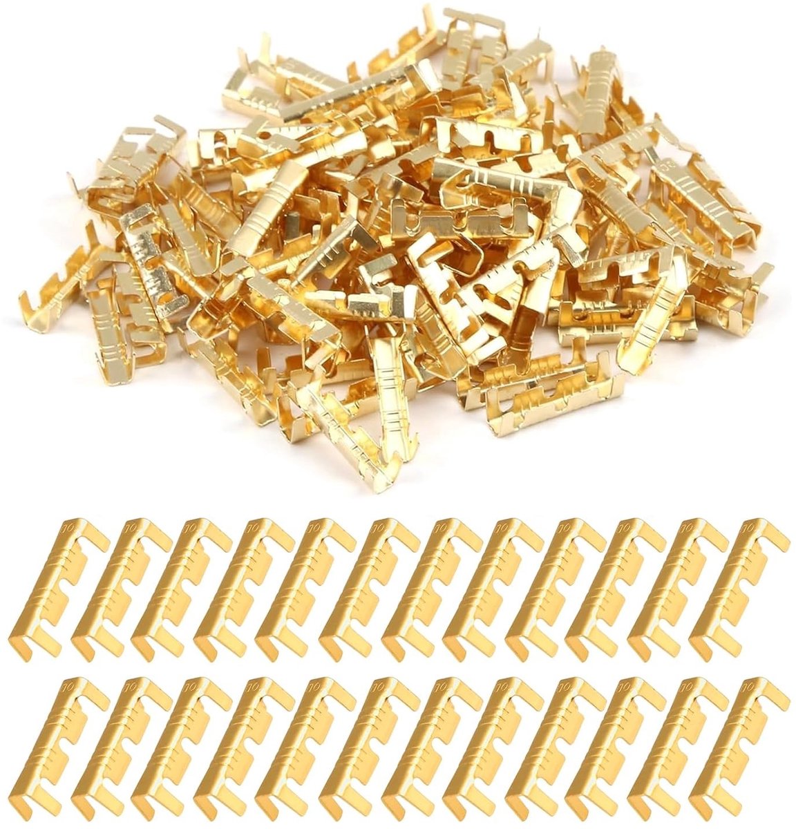 Set van 100 Messing Crimpconnectoren voor Elektrische Kabels 0.5 - 1.5mm² - Betrouwbare Verbindingen voor Auto, Doe-Het-Zelf en Elektronische Toepassingen