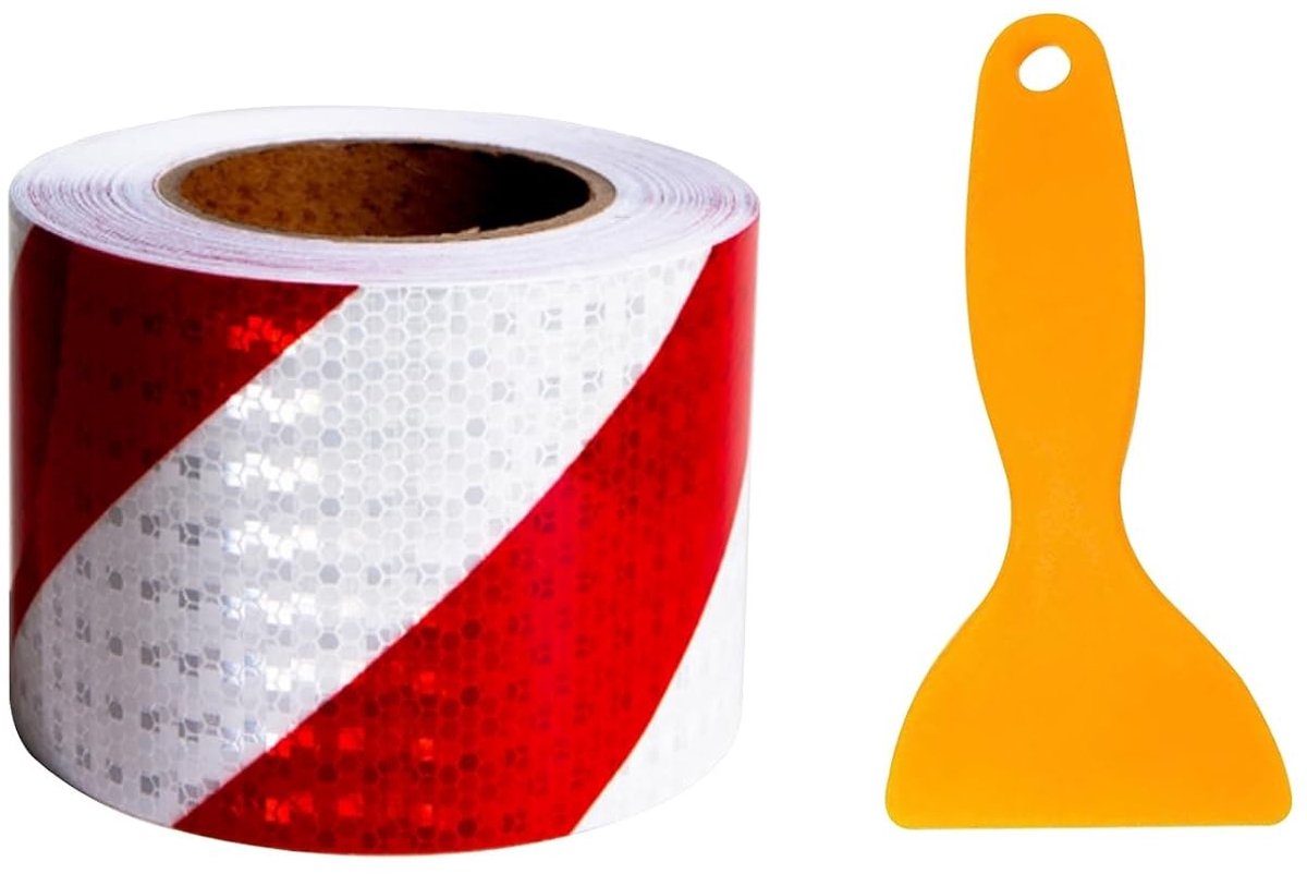Reflecterende Zelfklevende Tape 10 cm x 25 m - Waterdicht en Veilig voor Fietsen, Ideaal als Waarschuwingsband en Markering