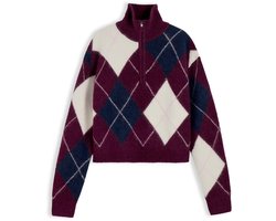 Tommy Jeans Trui Tjw Fluffy Quarter Zip Sweater Dw0dw23351 V11 Calypso Berry Dames Maat - M