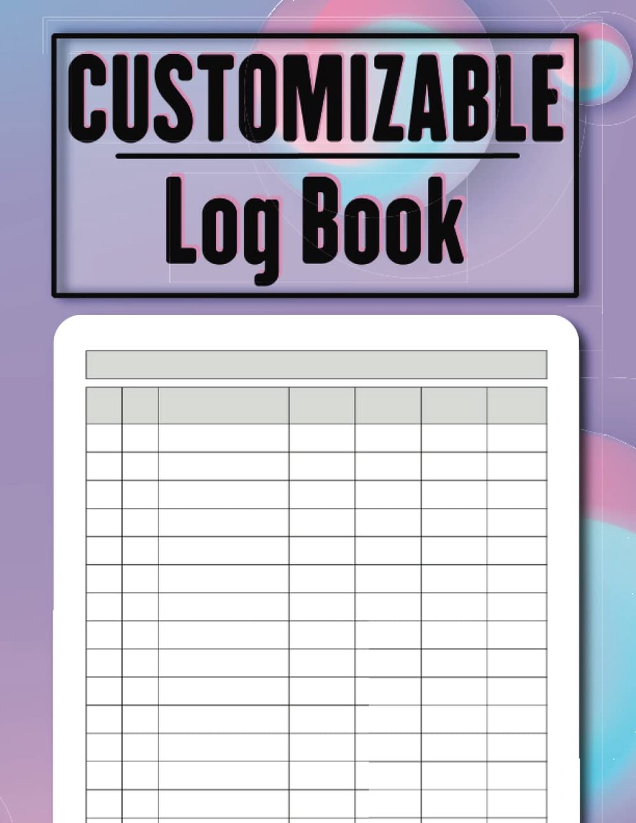 Customizable Log Book: 7 Column Log Book to Track Income and Expenses, Debit and Credit, Inventory and Equipment - ShopVlot