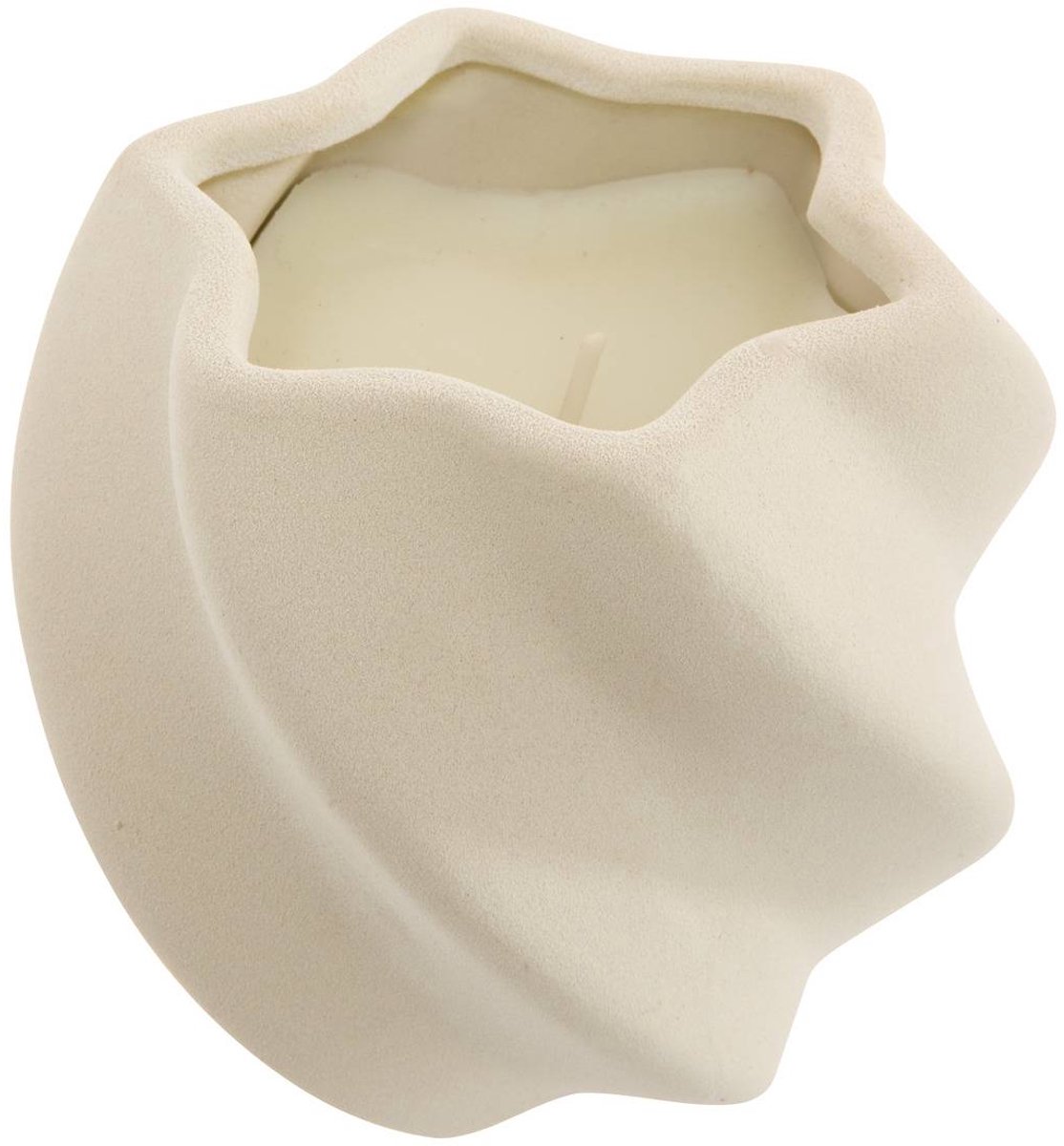 Bougie parfumée torsadée Fernan parfum floral 310 g blanc
