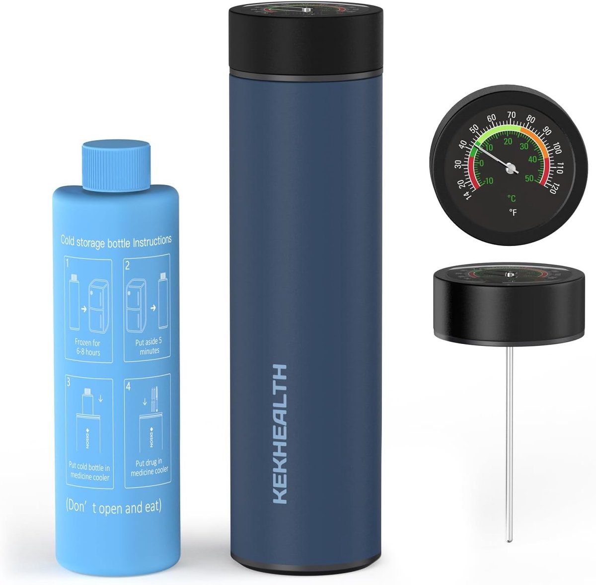 Insulinekoeler met Thermometer voor 1-3 Pennaalden - 60 Uur Koeling, Draagbaar en Betrouwbaar