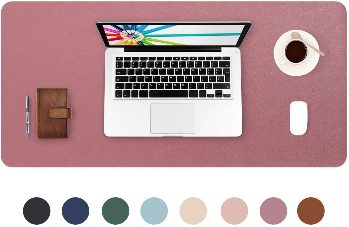 DOBAOJIA Grote bureauonderlegger, bureaumat, bureaubescherming, schrijfblok, voor laptop/toetsenbord/muis, PU-leer - ShopVlot