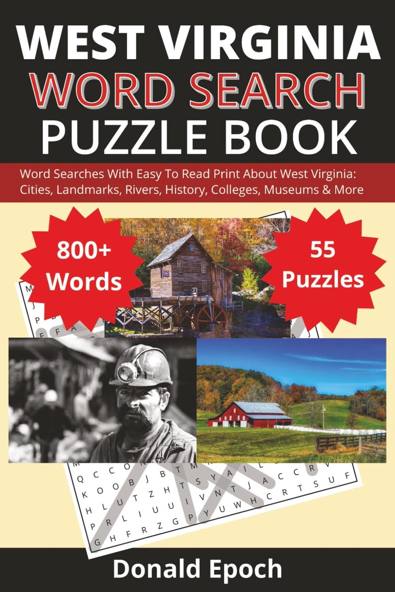 West Virginia Word Search Puzzle Book: Word Searches About West Virginia: Towns, Festivals, History, Rivers, Culture - ShopVlot