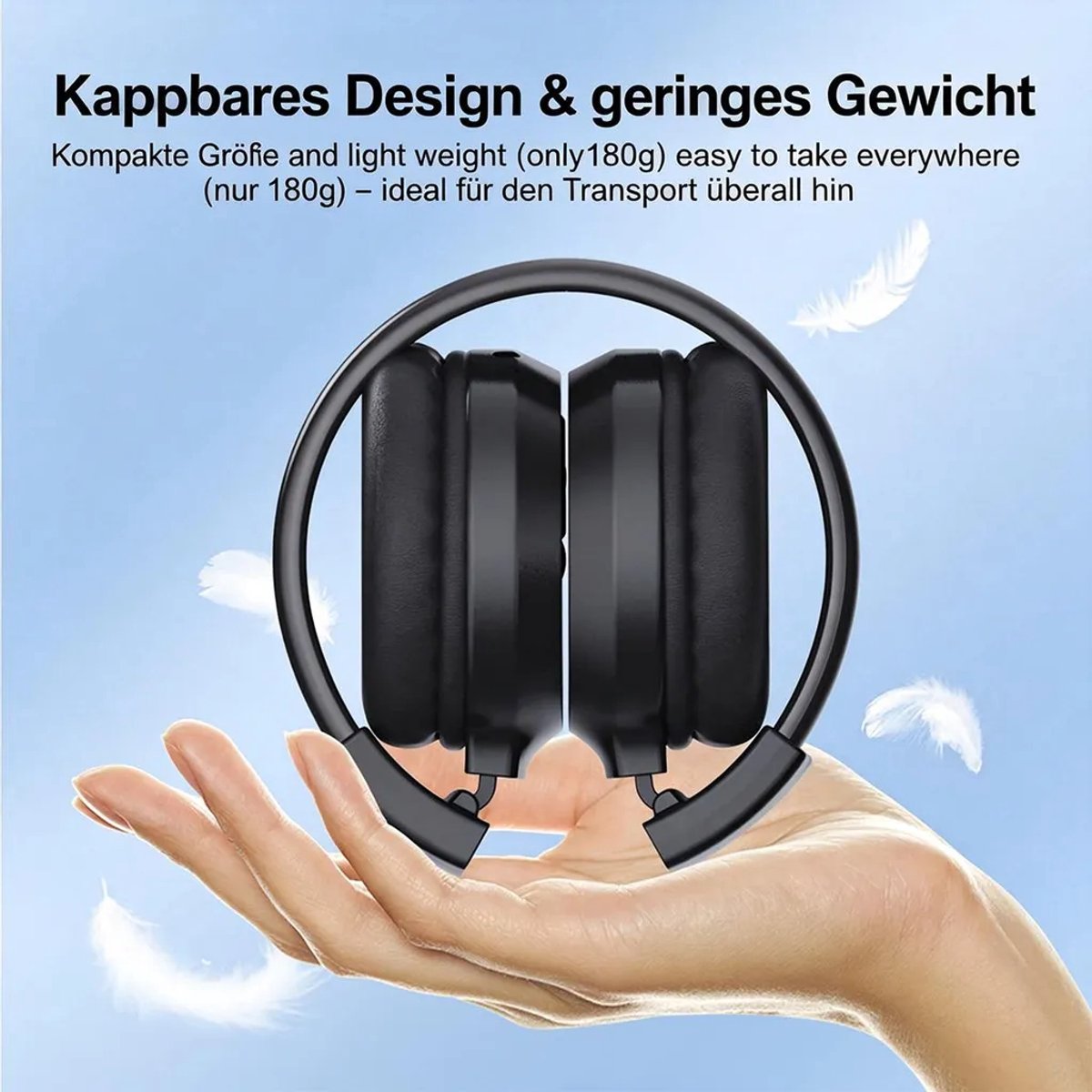 Draagbare FM-radiohoofdtelefoon, draadloze FM-oordopjes, 50-108 MHz, geschikt voor uitstekende ontvangst, ideaal geschikt voor wandelen en joggen.