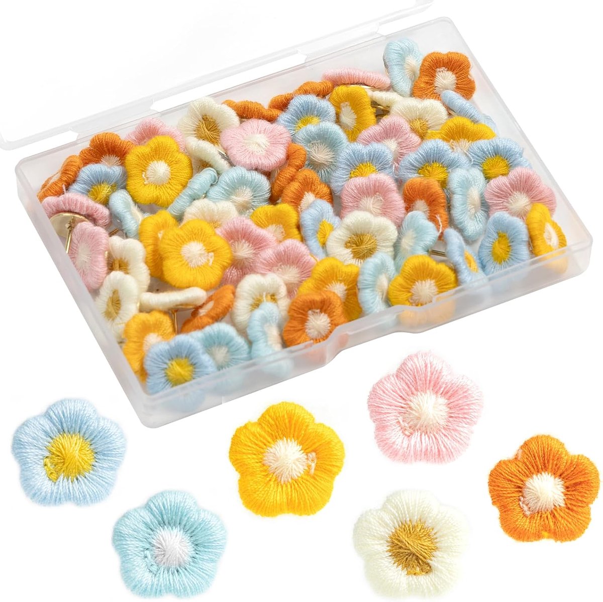 Punaises - push pins - Pushpins - punaises voor prikbord - punaise - 50 stuks - punaises Meerkleurig - kantoor artikelen - Decoratieve pushpins - Prikbord Accessoires - Geschikt Voor Prikborden, Huisdecoratie