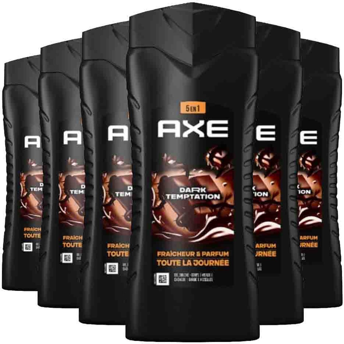 Axe 5-in-1 Shampoo & Shower Gel Dark Temptation - 6 x 400 ml - Voordeelverpakking