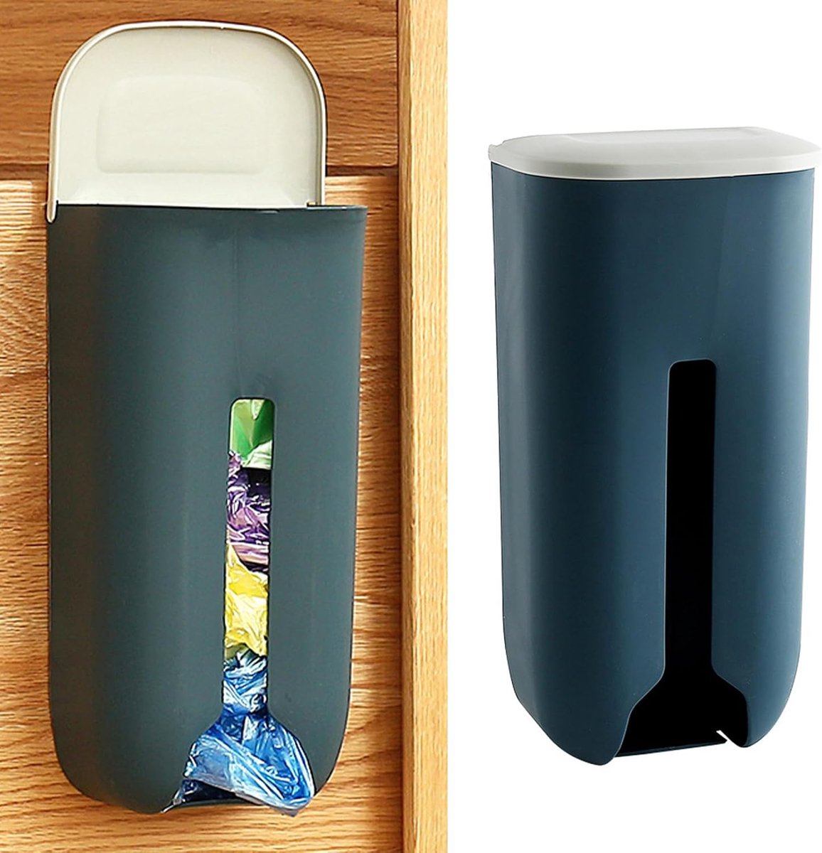1 stuk- Vuilniszak Dispenser -vuilniszak dispenser houder-vuilniszakdispenser-Afvalzak Houder -Vuilniszak Opbergdoos-Zakjesdispenser-Voor Keuken en Badkamer-Afvalzak Dispenser Houder -keuken accessoires- Wandgemonteerde-Zelfklevend-Blauw