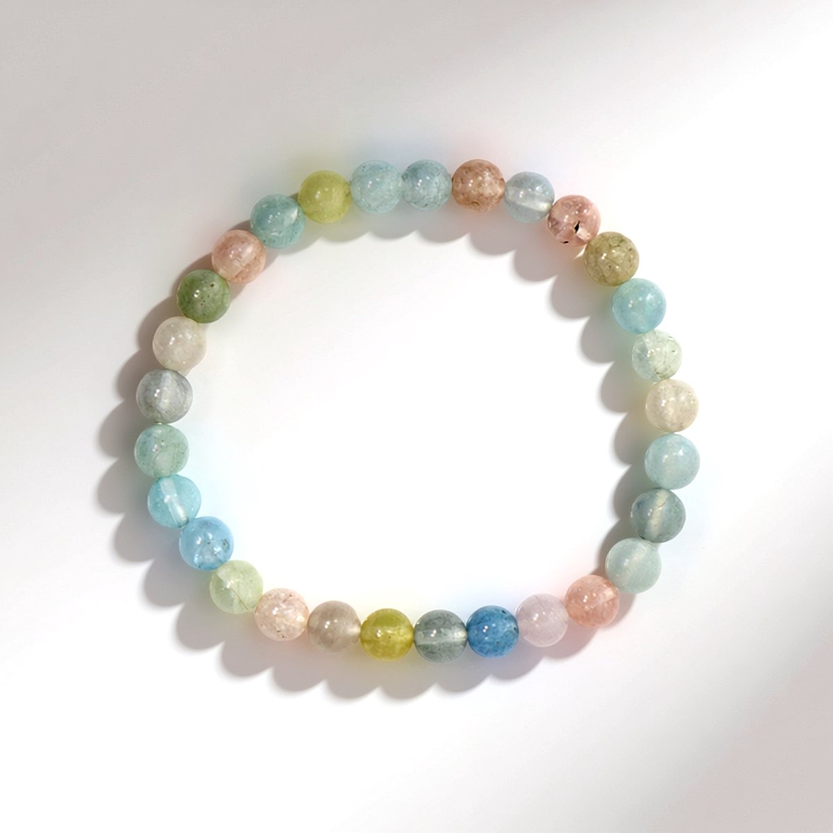 Cavill - Beryl Armband - 45,593 ct Natuurlijke Braziliaanse Beryllen - Ronde Kralen - 18 cm - Veelzijdige, Elegante en Kleurrijke Armband Dames