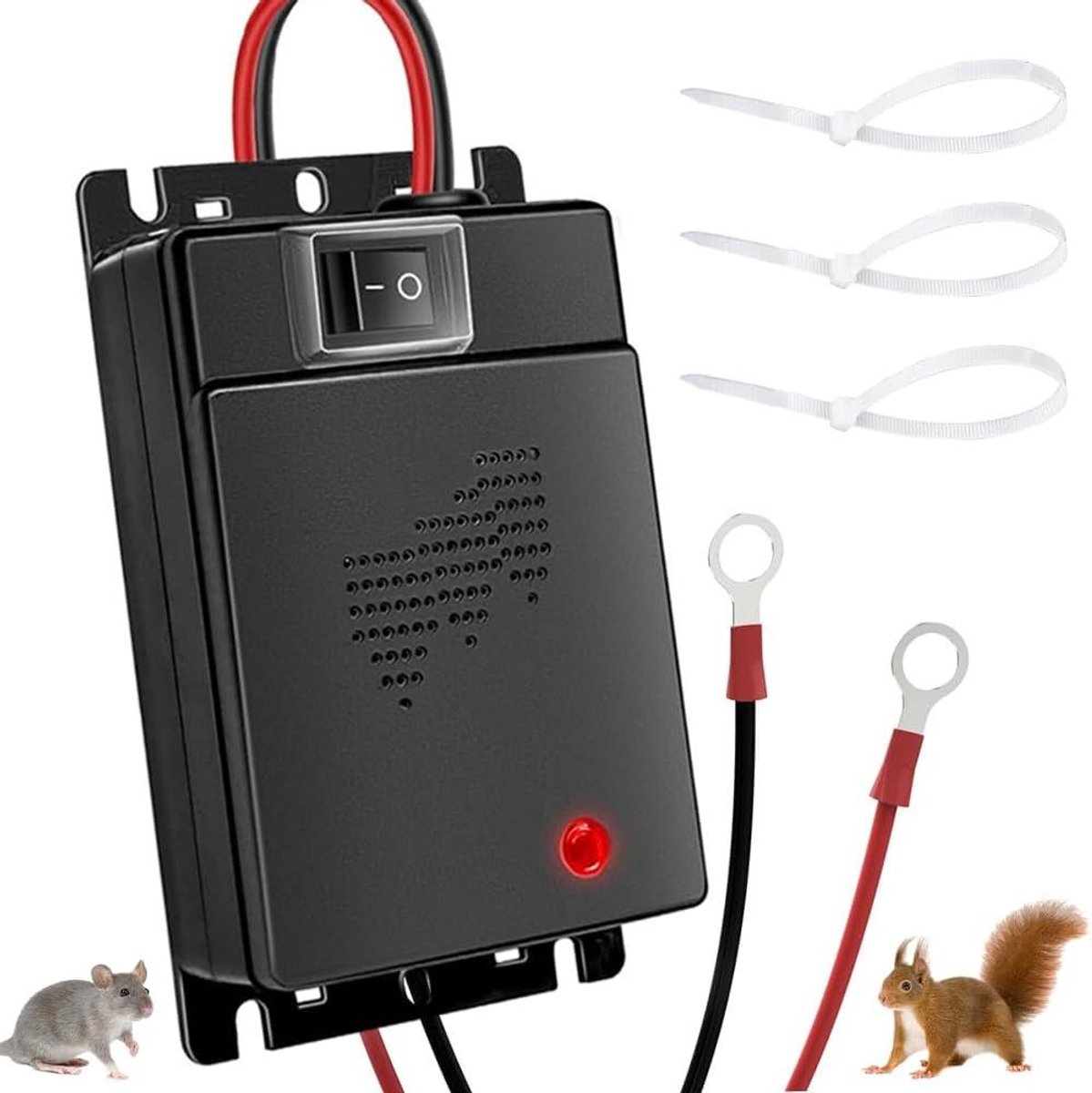 Dier Afweerder - Ultrasoon Ongedierteverjager - Voertuig Beschermen - Variabele Frequentie - 120g - Zwart