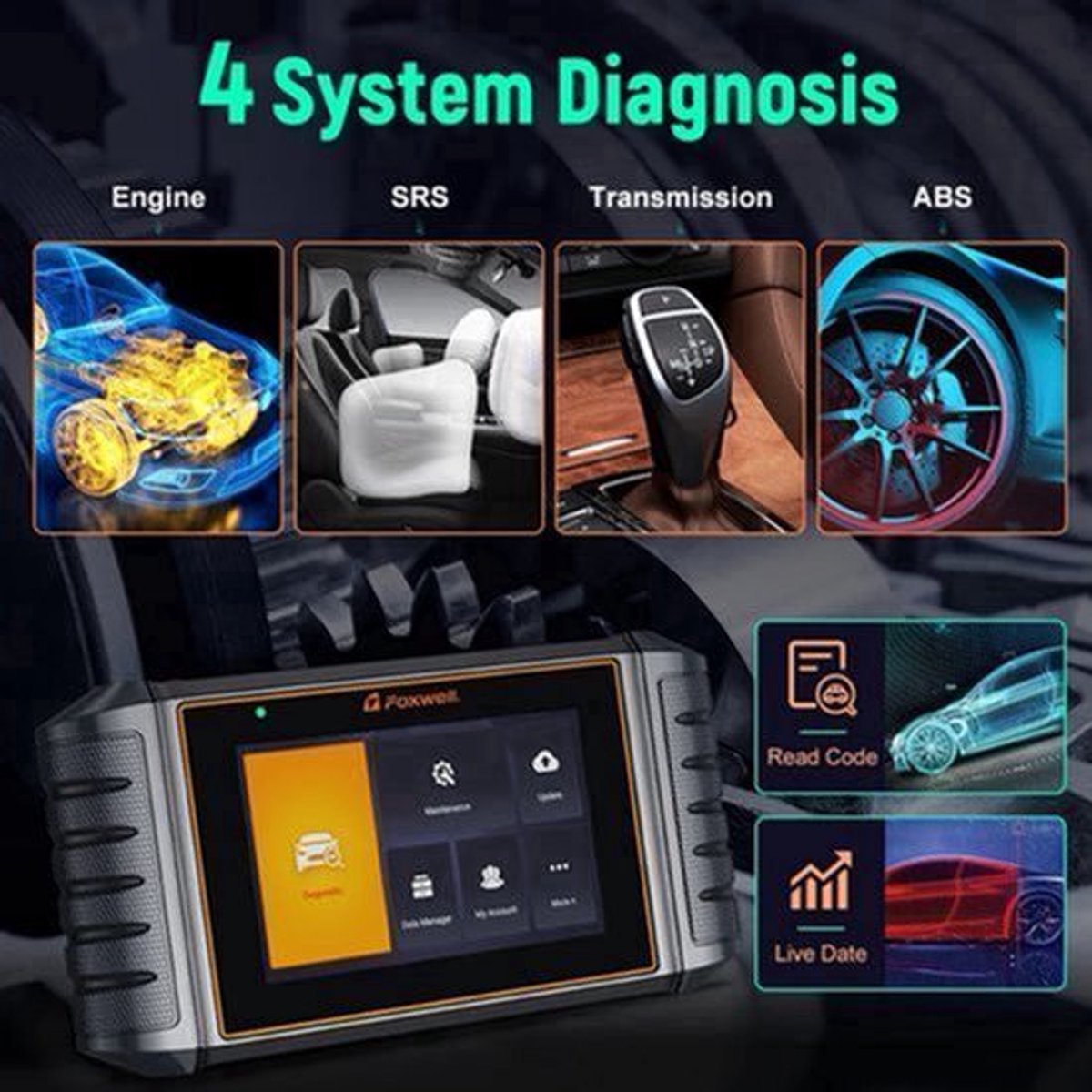 OBD2 Auto Scanner – Diagnose Scanner – Foutcode Reader – Motor Scanner – ABS Scanner – Touchscreen 5,5 Inch – Wifi Updates