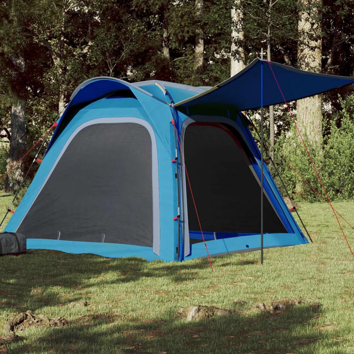 Kampeertent 4-persoons - Campingtent koepel - Buitenavonturen - Waterdicht winddicht - 595 x 18 x 18 cm - Blauw