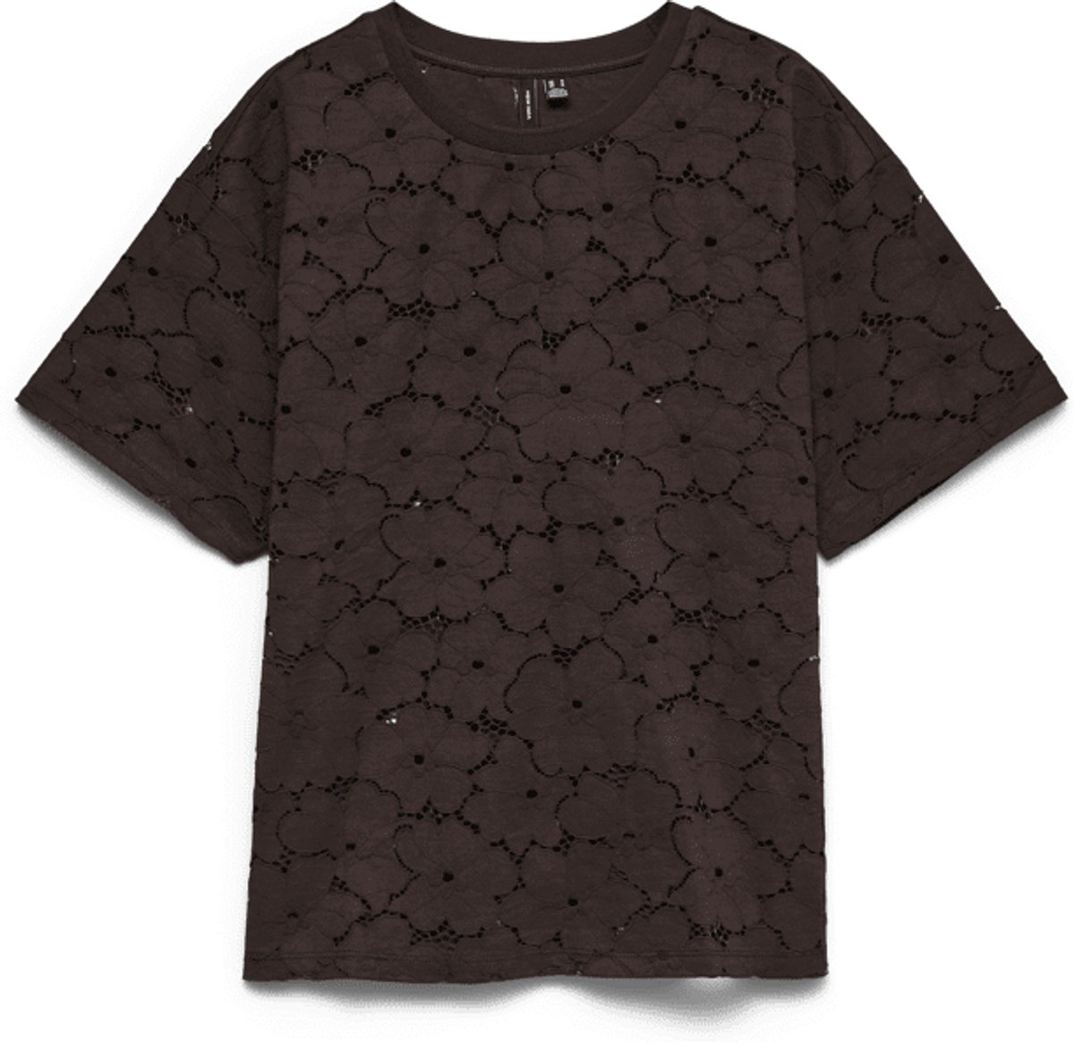 Vero Oda Vvilla 2/4 O-neck Oversized Top Chocolate Torte | Maat: M