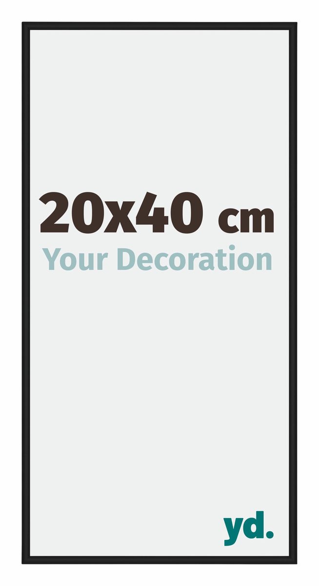 yd. Your Decoration - Fotolijst 20x40 cm - Aluminium - Zwart Hoogglans - Miami