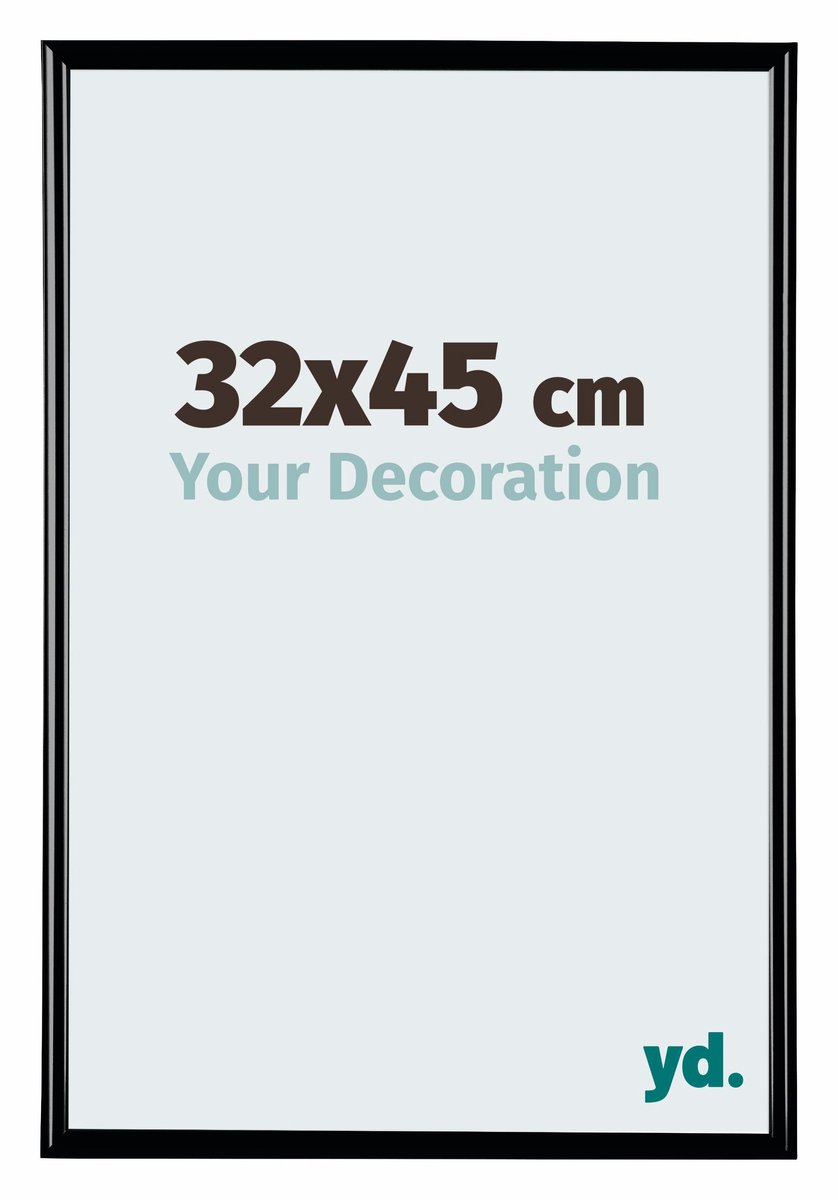 yd. Your Decoration - Fotolijst 32x45 cm - Kunststof - Zwart Hoogglans - Bordeaux