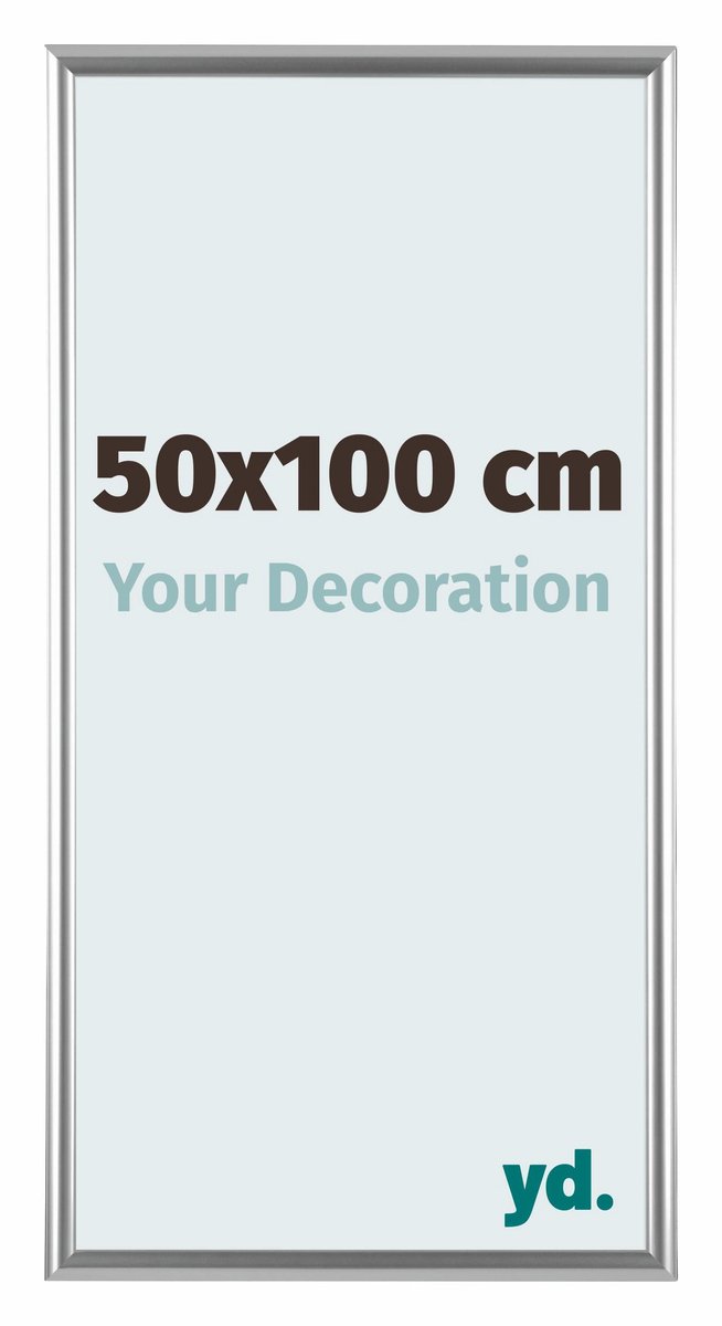 yd. Your Decoration - Fotolijst 50x100 cm - Kunststof - Zilver - Bordeaux
