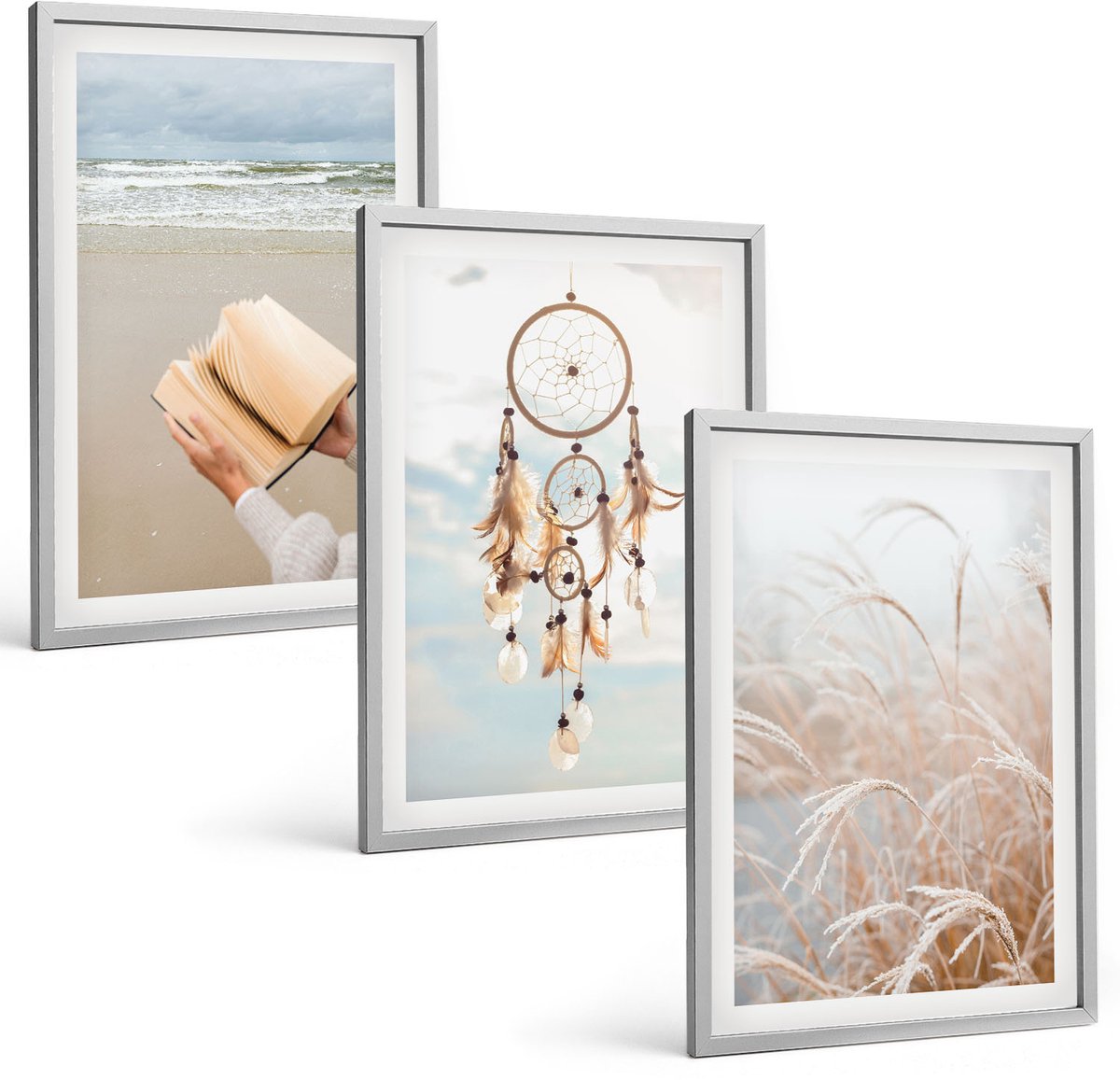 Coloray 3-Delige Schilderij Set - Rustige Landschappen, Delicate Zomeruitzichten, Boho-Stijl - 40 x 60 cm - Wanddecoratie - Schilderijen Set - Kantoor - Decoratieve Schilderijen