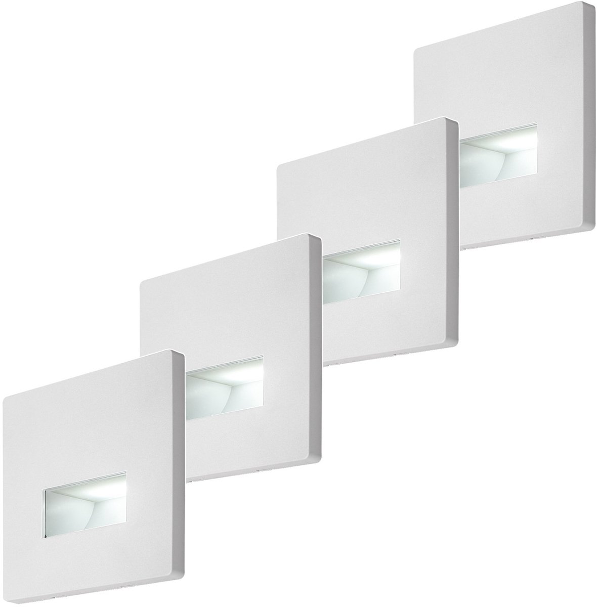 Rabalux Lunca - trapverlichting - LED-lamp 1 W, IP20, wit, instelbare lichtkleur 3000, 4500, 6500 K, 77196, 4 stuks
