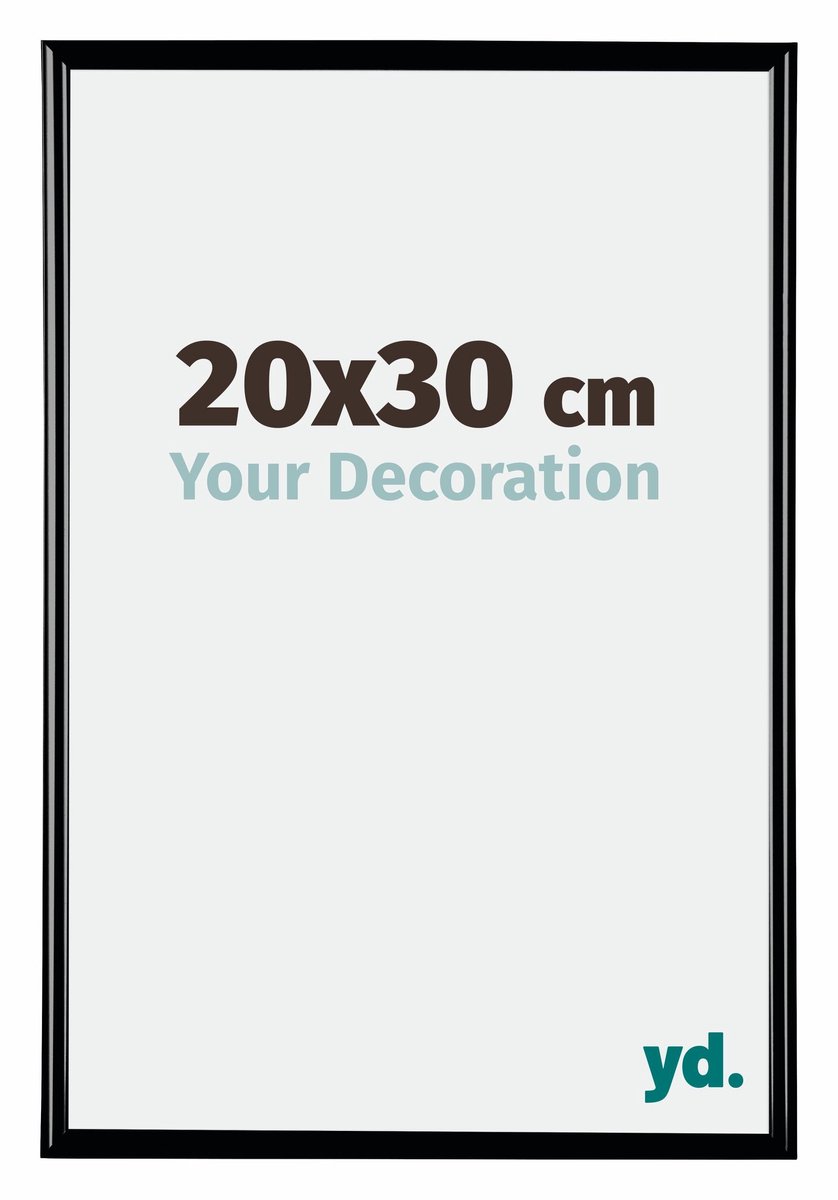 yd. Your Decoration - Fotolijst 20x30 cm - Kunststof - Zwart Hoogglans - Bordeaux