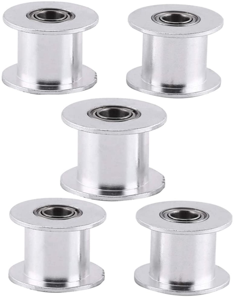 Dailygoods- Timing Riem Idler Aluminium - 5 Stuks - Glad Zonder Tanden - Buitendiameter 18mm - Breedte Riem 10mm - Hoogte 13mm - Katrol