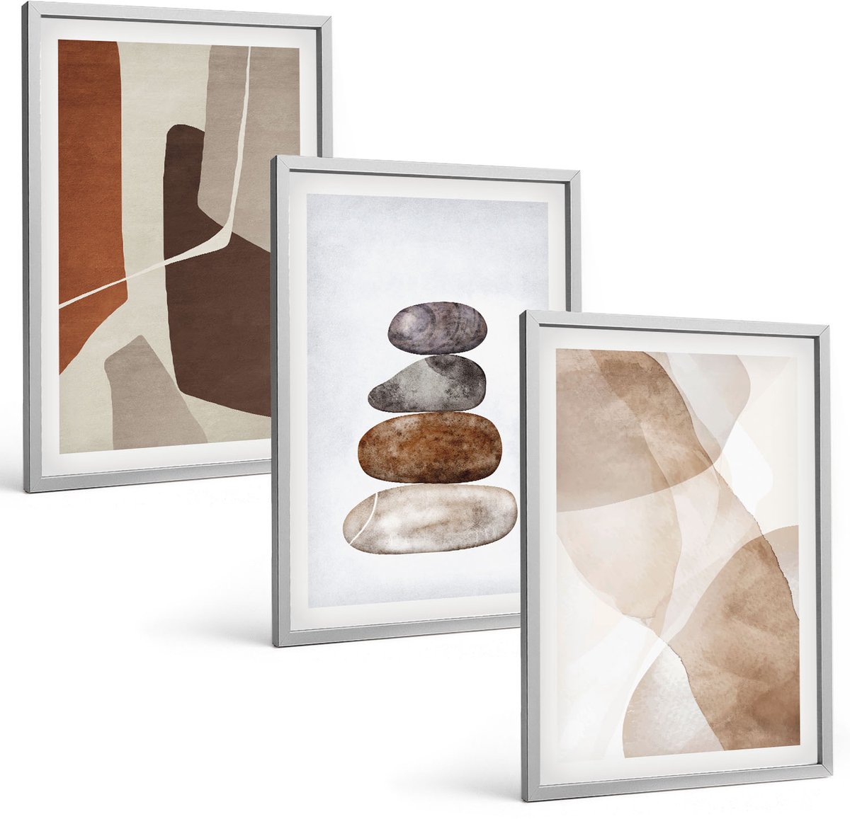 Coloray 3-Delige Schilderij Set - Abstracte Schilderijen, Moderne Decoraties - 40 x 60 cm - Wanddecoratie - Schilderijen Set - Interieur - Woonkamer Decoratie