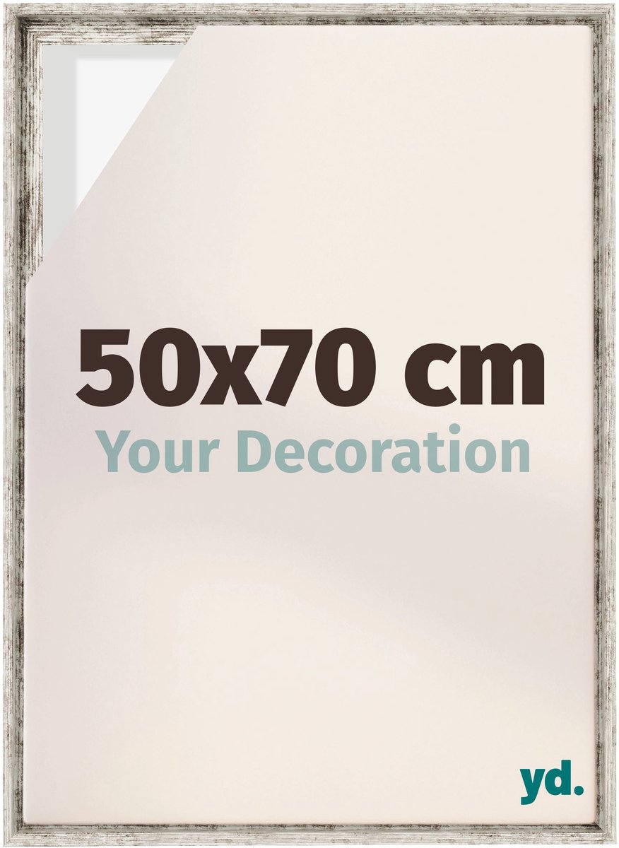 yd. yd, Baklijst 50x70 cm Wit Vintage - Lijst voor Canvasdoek - MDF Lyon