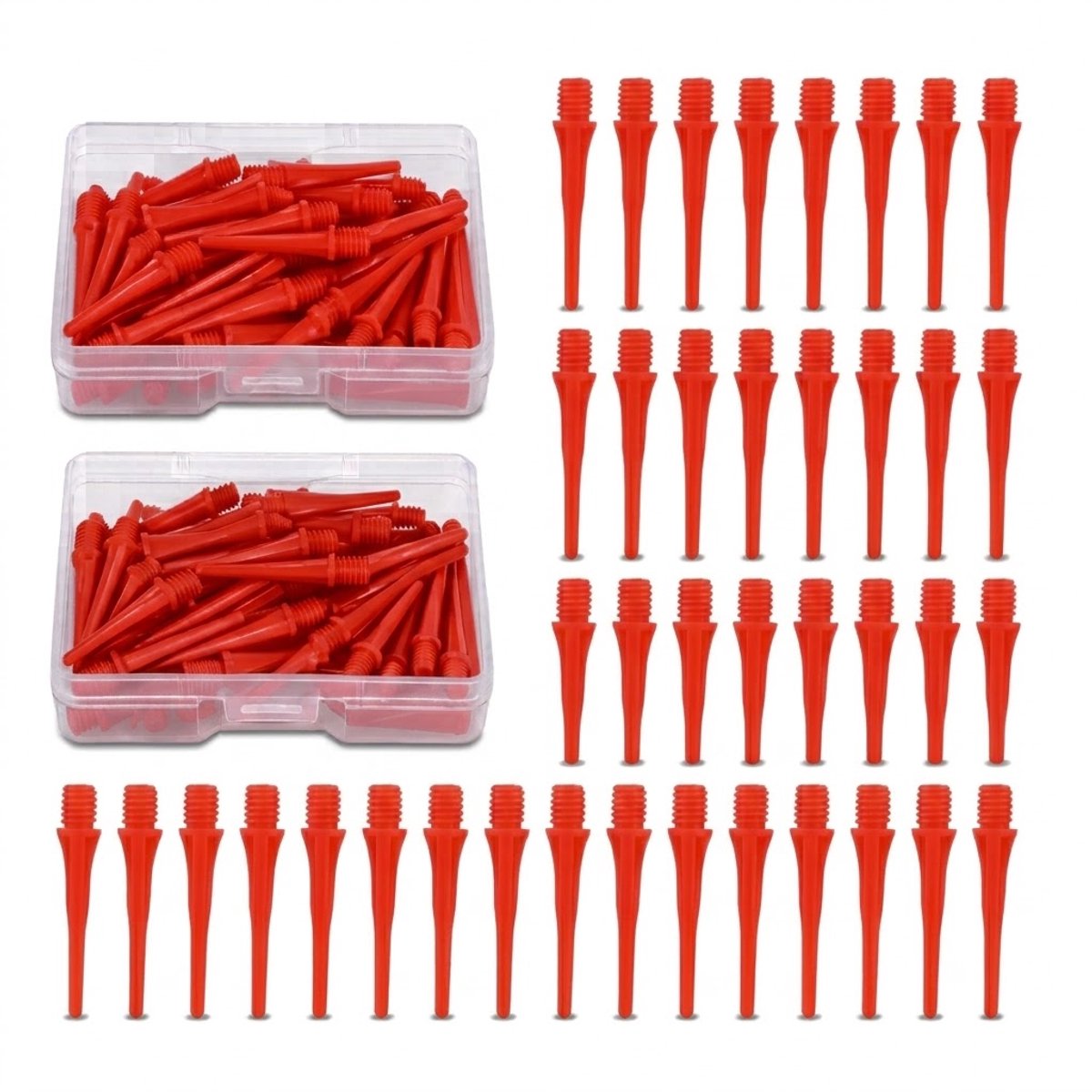 Rode dart tips soft tip set 180 stuks darts accessoires kunststof dart punten vervangbare soft tips voor elektronische dartborden inclusief opbergdoosjes