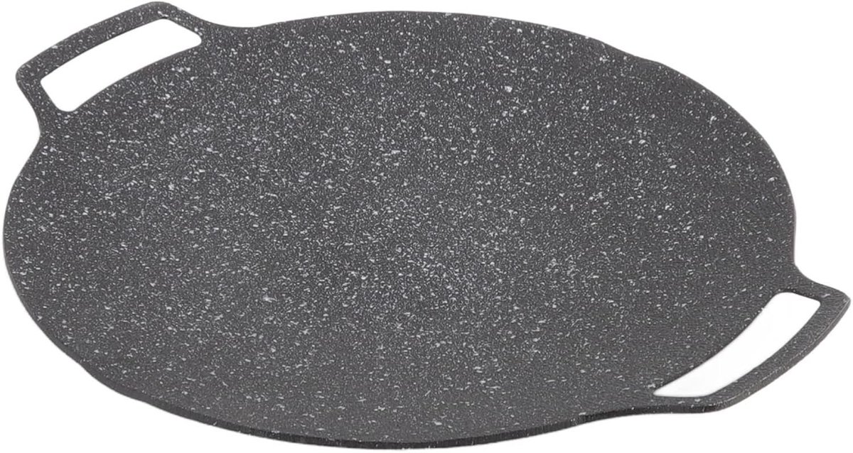 Koreaanse BBQ Grill Pan - Zwart - 30 cm - Rookloze Aluminium Kookplaat - Voor Binnen en Buiten