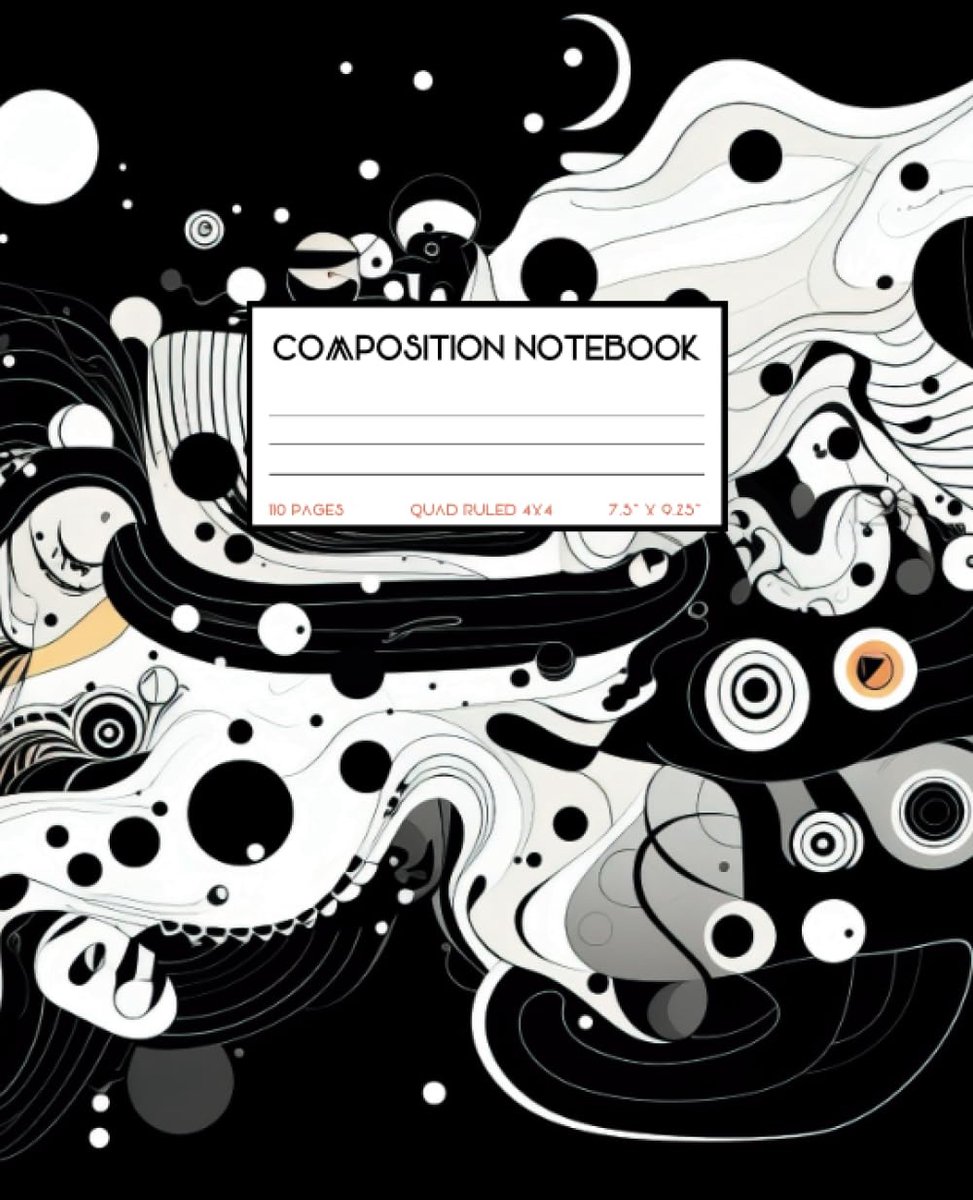 Composition Notebook - Cool Imagination Patterns: Thinking Outside the Box (#QR2) - Quad Ruled 4x4 - 110 Pages - ShopVlot