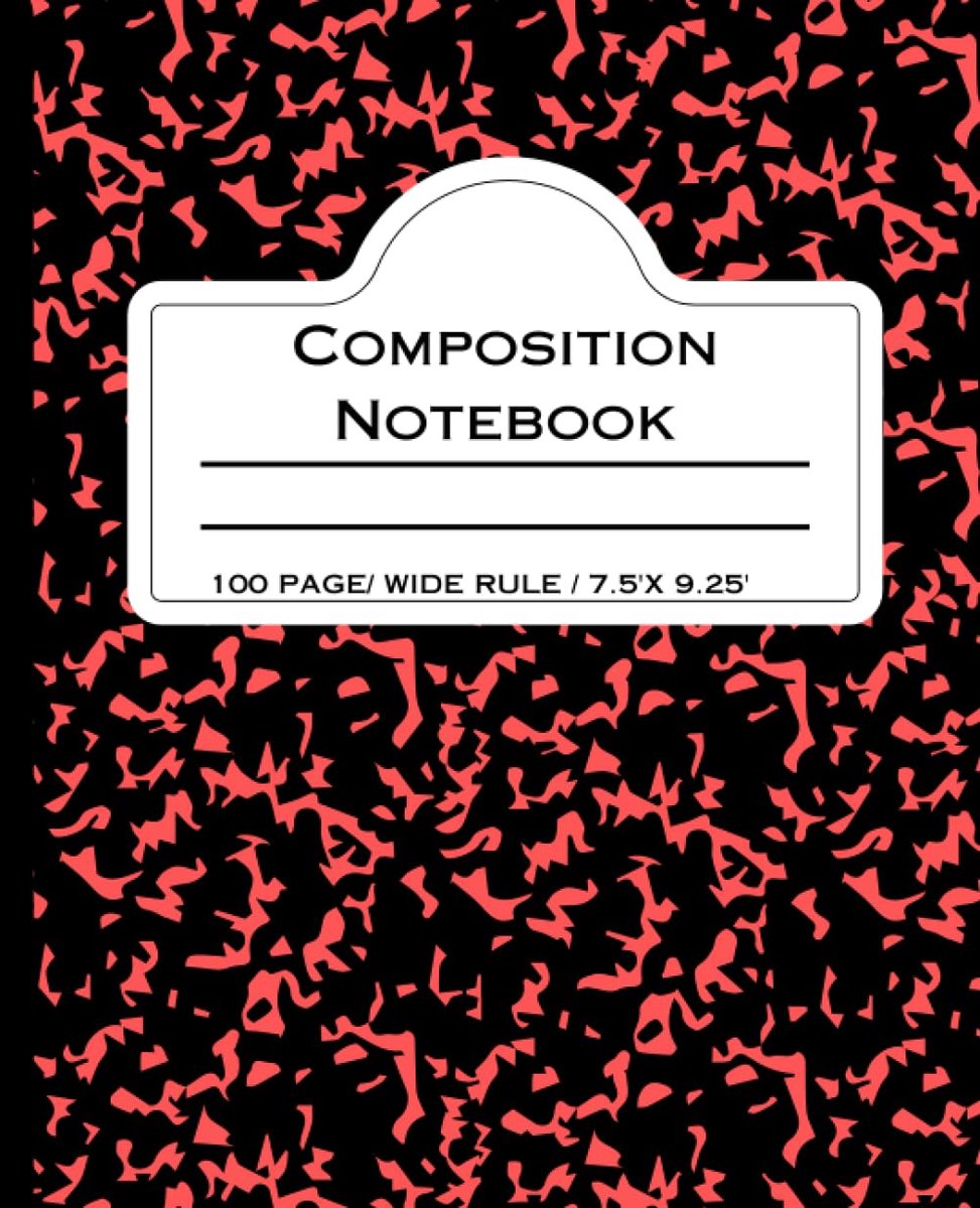 Red Wide Ruled Notebook 7.5x9.25 - 100 Sheets - Premium Quality and Versatile Writing Journal - ShopVlot