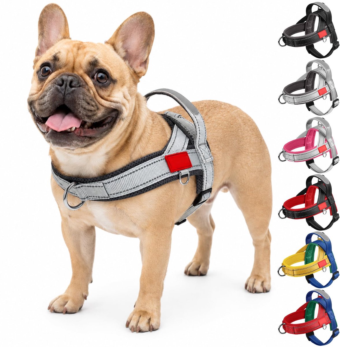 Olcyren Hondenharnas voor kleine tot middelgrote honden, puppy, anti-trek, verstelbaar, reflecterend, met clip aan de - ShopVlot
