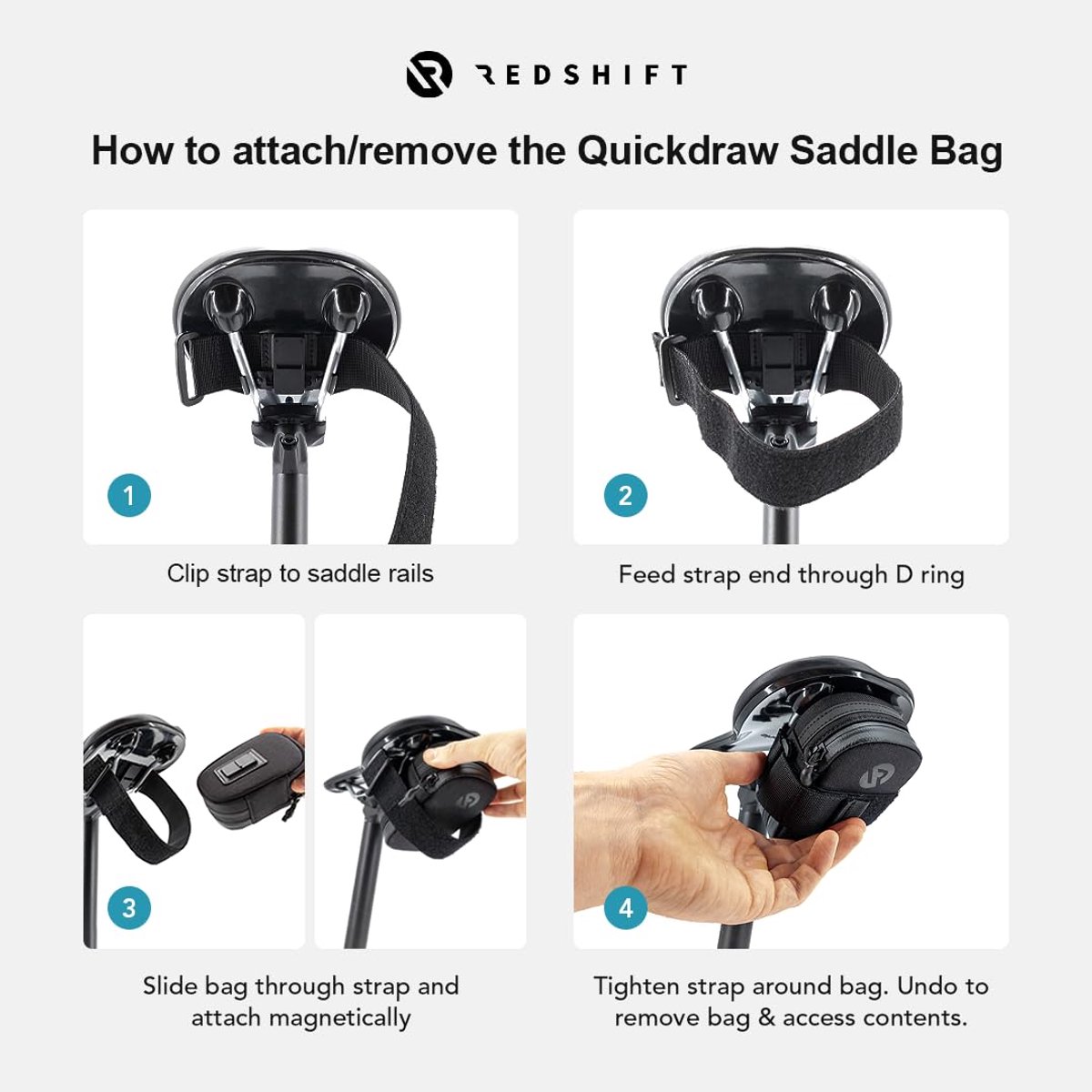 REDSHIFT Quickdraw Bicycle Saddle Bag, Medium (0.66L) - ShopVlot