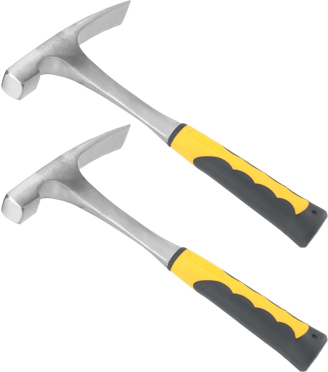 JOIKIT 2 Pack 38 oz Bakstenen Hamer, Flat Head Rock Pick Metselwerk Hamer, Dubbele Hoofd Kleine Geologische Gesmede - ShopVlot
