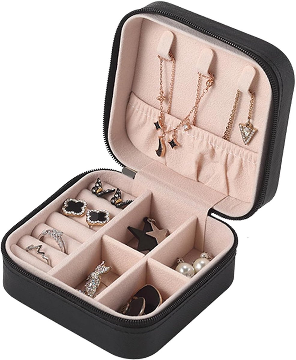 Kleine Reiskosmetiekoffer voor Sieraden - Opbergdoos voor Oorbellen, Ringen en Kettingen - Perfect als Cadeau voor Meisjes