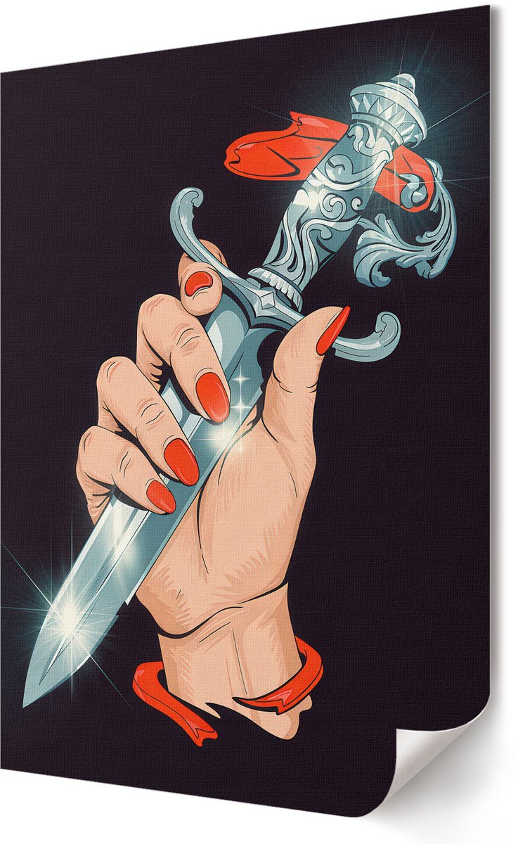 Coloray Polycanvas Wandposter - Bauhaus-Illustratie, Schilderen - A2 - Oranje Decoratie - Rechthoek - Interieurdecoratie - Woonkamer, Slaapkamer, Kantoor - Modern