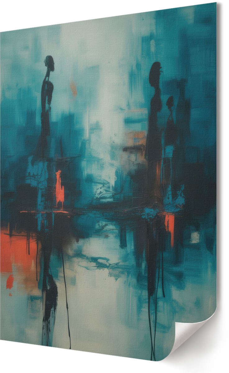 Coloray Polycanvas Poster - Retro Vrouw, Fotografie - A3 - Blauw Kunst - Rechthoek - Wandkunst - Woonkamer, Slaapkamer, Kantoor - Humoristisch