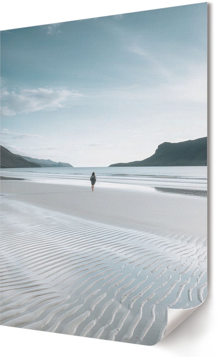 Coloray Polycanvas Wandposter - Stadsnacht, Zwart-wit - A4 - Blauw Wanddecoratie - Rechthoek - Wandkunstwerk - Slaapkamer - Modern