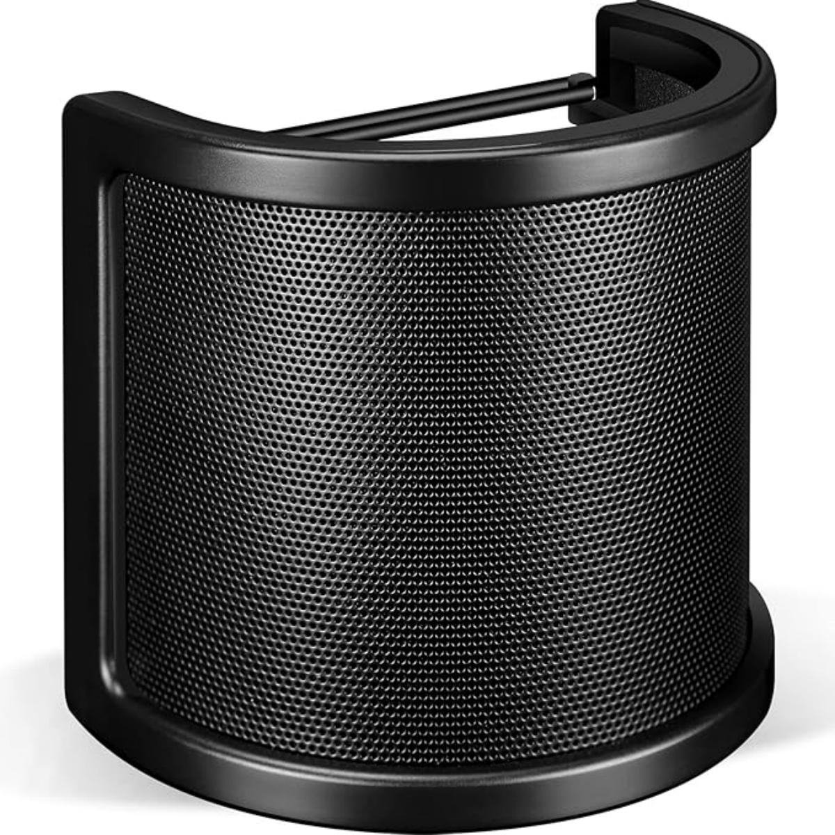 SSTRWGOOD Popfilter voor microfoons - Drielaags anti-pop windscherm - 80x67,8x63mm - Metaal constructie - Geschikt voor studio-opnames, podcast en streaming - Incl. flexibele arm en klem