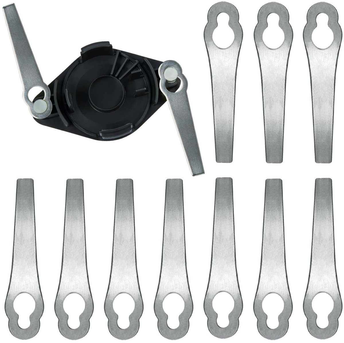 shallyong Grastrimmermessen, 10 stuks, reservemessen, grastrimmer, metaal, metalen messenset voor accu-grastrimmer - ShopVlot