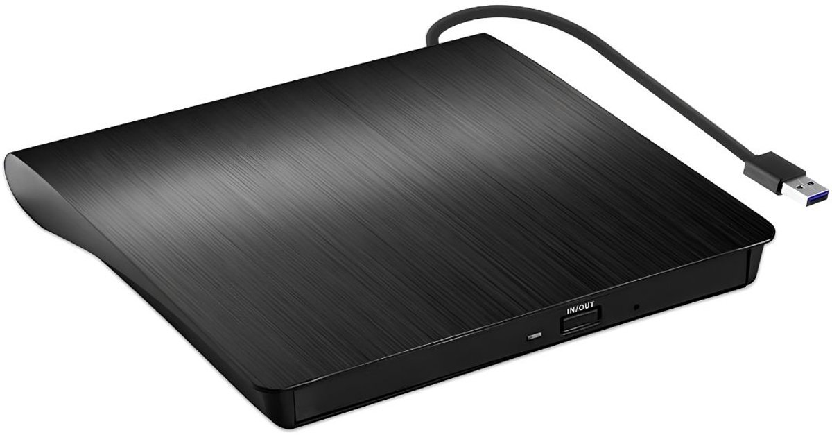TYR® Dvd Speler - Externe Dvd Speler voor Laptop - Dvd Speler voor Laptop - Zwart - 14cm x 14cm x 2cm