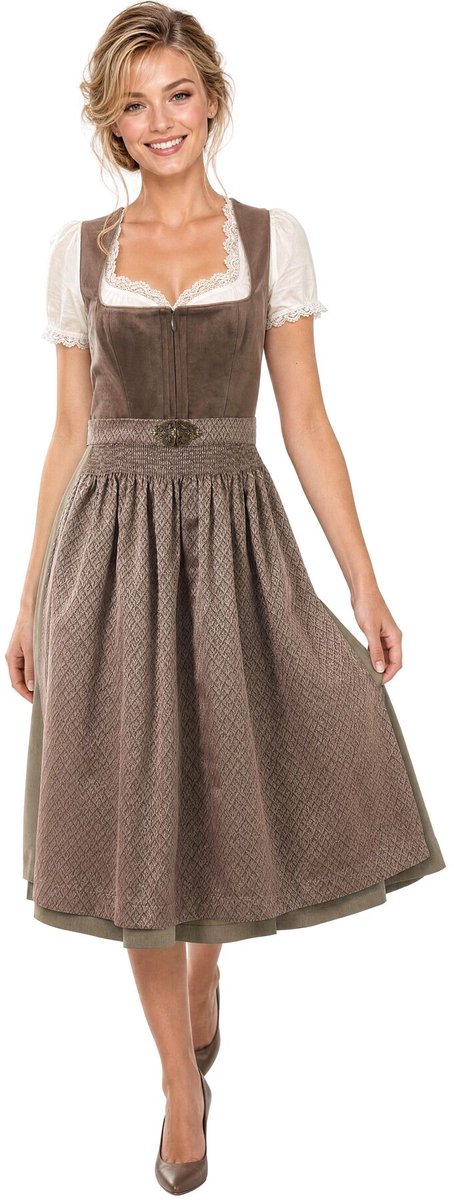 dressforfun Maxi Dirndl Malea - 36 - Bruin - Verkleedkleding Oktoberfest - Duitse Jurk - Feestkleding - Klederdracht - Vrouwenkostuum - Feest - Partykleding