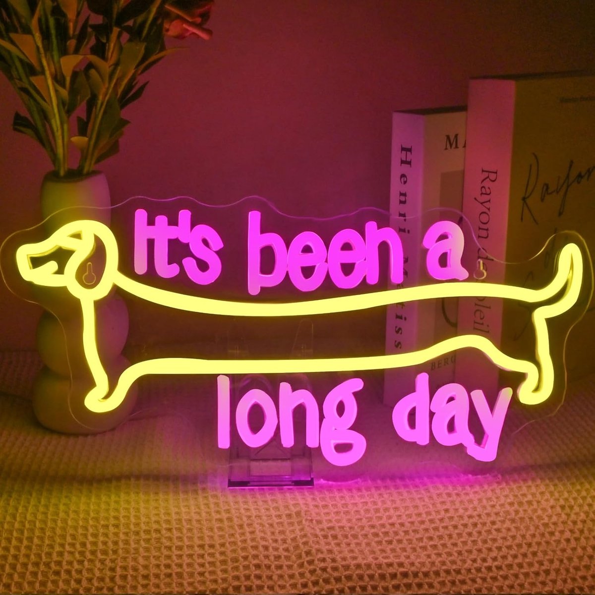 Is een lange dag geweest Teckel Neon Licht Teken, Hond Neon Teken voor Muurdecoratie, Led Tekens Licht Worsthond, Verlichte Tekens Muurdecoratie voor Bars, Slaapkamers, Taverns, Clubs