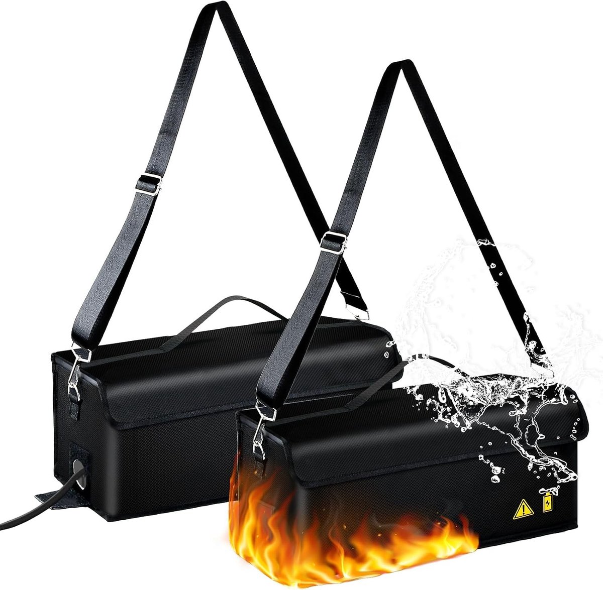 E-bike Accutas - Zwart - 49 x 15 x 15 cm - Vuurvast en Waterdicht - Voor E-bike Batterijen