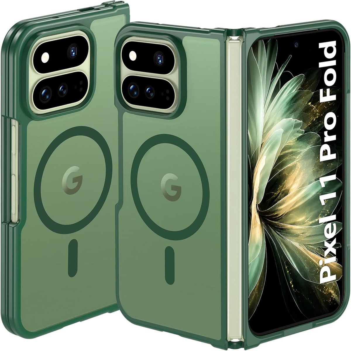 Zandarix Hoesje Geschikt voor Google Pixel 11 Pro Fold - Geschikt voor Mag - Militaire Bescherming - Stofdicht - Back Cover Hoesje - Groen